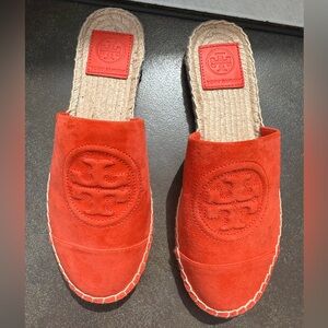 Tory Burch Benton Espadrille Suede Mule Slides